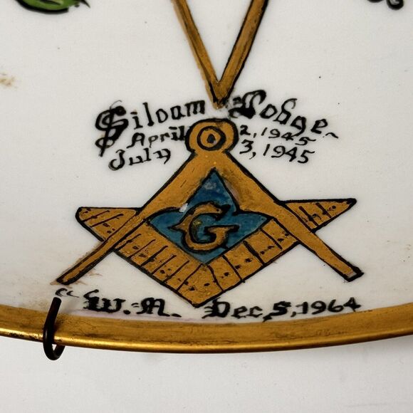 Sanders Mfg Co. "Order of the Eastern Star" plate, vintage bone china 13 inches - Picture 6 of 12